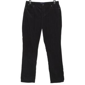 Talbots Womens Pants Heritage Straight Corduroy Y2K High Rise Black Size 14 GJ